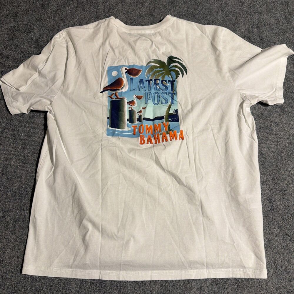 Tommy Bahama T-Shirt Mens Size Large Graphic Print Latest Pont 100% Cotton